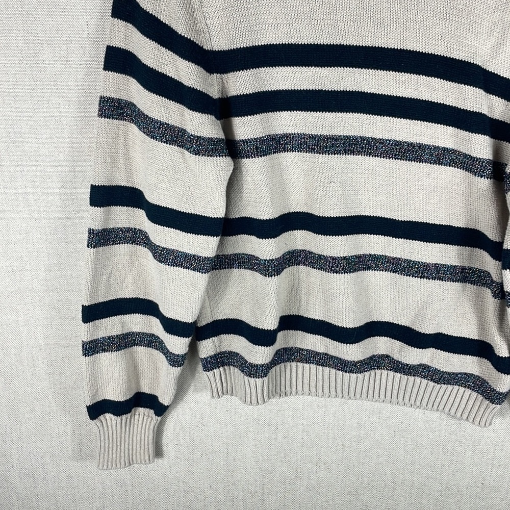 Astars > Tan Striped Crew Neck Sweater Small - Picture 3 of 5